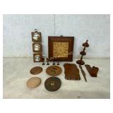 Wooden Decor and Clocks Set