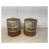 Mathieson Pesticide Metal Tins, Pair