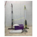 Floor Cleaning Tools and Supplies Grouping