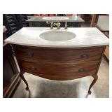 Queen Anne style custom built bathroom vanity