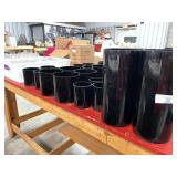 16 Black art glass vases by Vasesource