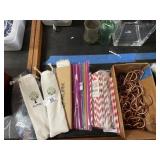 Various drinking straws plastic and steel