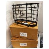 3 Metal utensil holders and small dishes
