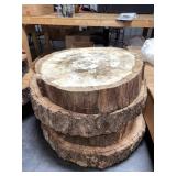 4 pieces raw uncut wood disks