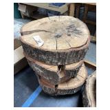 5 pieces raw cut wood disks