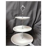 White stoneware triple trivet