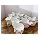 40 ceramic side handled small bowls