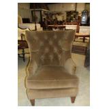 "Huntington House" Velvet Tufted Wing Chair