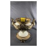 Porcelain and brass vase