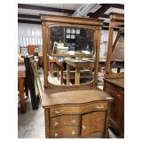 Tiger Oak Antique Wash Stand w/ Mirror