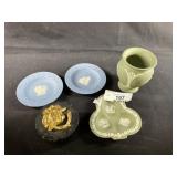 Lot of 4 Wedgewood Pottery Pcs & 1 Trinket Jar