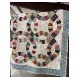 Vtg Handmade Multi-Color Quilt