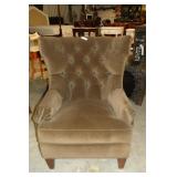 "Huntington House" Velvet Tufted Wing Chair