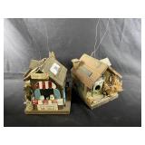 Lot of 2 Wooden Bird Houses