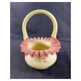 Fenton Burmese Basket - Hand Painted by Janet S