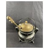 Cast Iron Smelting Pot w/ Brass Lid&Handle
