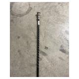 Vintage Twisted Wood, Silver Toned Handled Cane