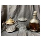 2 Glass Jars & 1 Glass Decanter