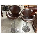 2X MONEY Leather Upholstered Bar Stools