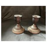 Pair of Sterling Candle Holders & Vtg Vanity Set