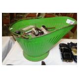 Vtg Galvanized Coal Bucket w/ Contents