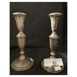 Pair of Empire Sterling Weighted Candlesticks