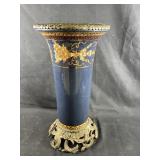 Ornate Vase w/ Brass Base