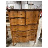 Oak Highboy Chest on Castors