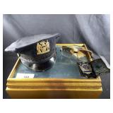 Display Box w/ Vtg Policeman Hat&Badge (NY)
