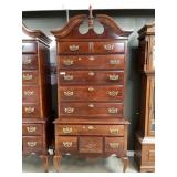 Queen Anne 2 Pc Cherry Highboy Chest-American Drew