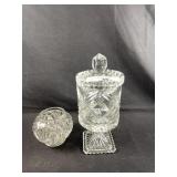 Lead crystal sugar bowl and covered candy dish
