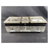 Antique french cut crystal casket box