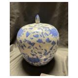 Blue&White Unmarked Ceramic Jar w/ Lid