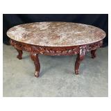 Oval Marble Top Coffee Table