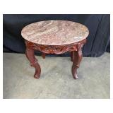 Oval Marble Top Side Table