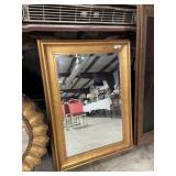 Gilded Wooden Framed Wall Mirror - Beveled Glass