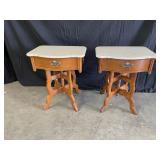 Pair of "Lexington" Oak Nightstands