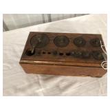 Antique Apothecary Weights in wood box