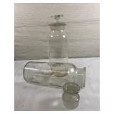 2 Antique Apothecary jars w/lids