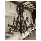 Large leaf design chandalier metal with crystals