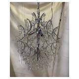 Small chrome chandalier with cut glass