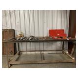 Steel heavy shop table on casters welding table