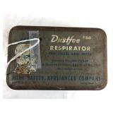 Vintage Dustfoe respirator in tin box