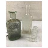 3 Antique Apothecary Bottles