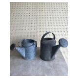 (2) Vintage Galvanized Watering Cans