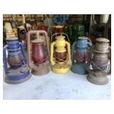 (5) Vintage Oil Lanters