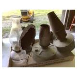 (5) Vintage Lanterns & Torch