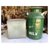 (2) Milk Cooler & Milking Can