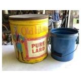 (2) Vintage Old Hickery Tin & Fein Container Corp