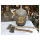 (3) Axes & Jug with Eagle on Outside